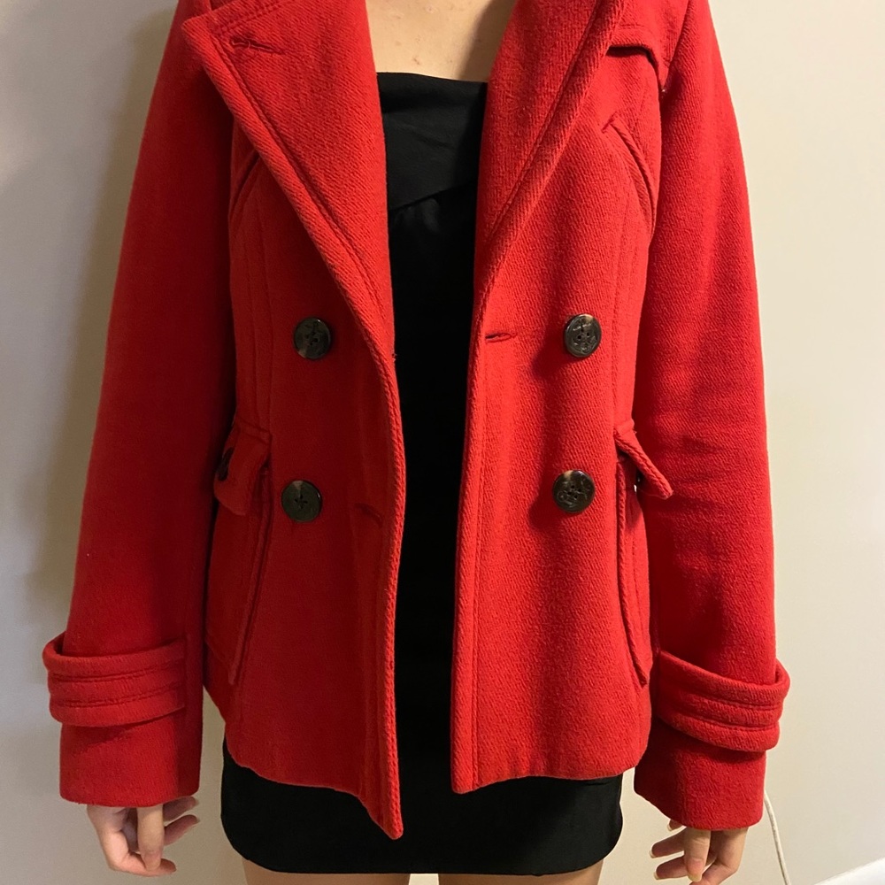Red American Eagle Pea coat